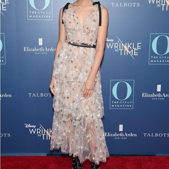 NWT Self Portrait Star Mesh Midi Dress UK8 US4 - Picture 4 of 5